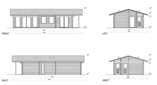 Astrid Palmako casa pré-fabricada de madeira 83,3 m2 de madeira maciça 70 mm