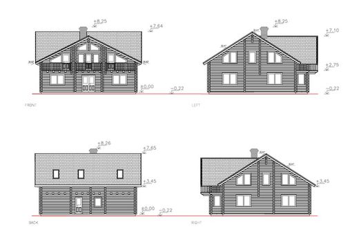 Maison en bois préfabriquée Catherine Palmako 244,6 m2 Bois lamellé 114 mm
