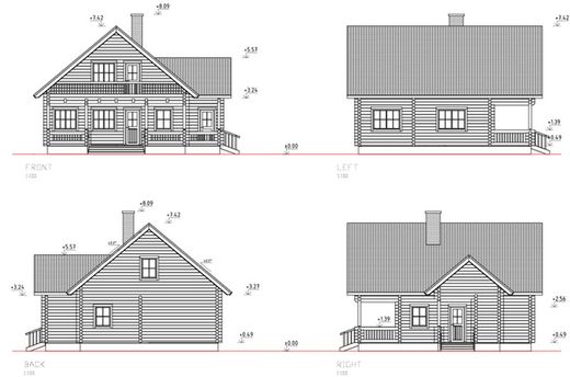 Maison préfabriquée en bois Elisa Palmako 135,8 m2 Bois lamellé 114 mm