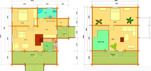 Maison préfabriquée en bois Elisa Palmako 135,8 m2 Bois stratifié 134 mm