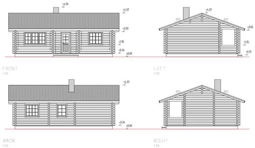 Elly Palmako maison préfabriquée en bois 61,9 m2 bois lamellé 114 mm