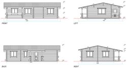 Maison en bois préfabriquée Evelin Palmako 70,7 m2 bois lamellé 114 mm