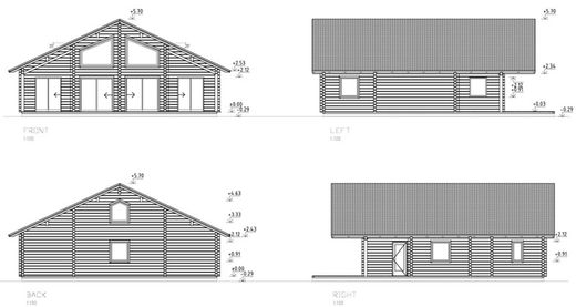 Casa de madera prefabricada gerda Palmako 155.4 m2 madera laminada 114 mm