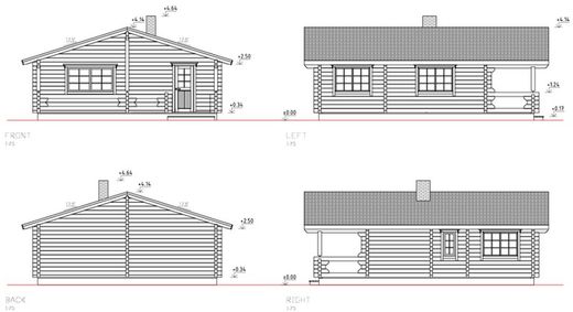 Maison préfabriquée en bois Ingrid Palmako 69,90 m2 bois massif 70 mm