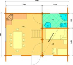 Casa de madera prefabricada marika Palmako 30.4 m2 madera laminada 88 mm ¡¡¡ calidad garantizada!!!