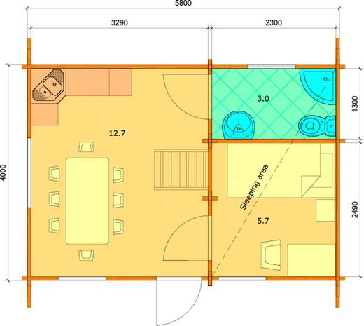Casa de madera prefabricada marika Palmako 30.4 m2  madera maciza 70 mm ¡¡¡ calidad garantizada!!!