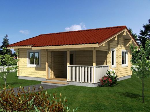 Casa de madera prefabricada paula Palmako 47.4 m2 madera maciza 70 mm