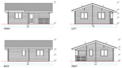 Casa de madera prefabricada paula Palmako 47.4 m2 madera maciza 70 mm