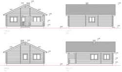 Regina Palmako casa pré-fabricada de madeira 77,1 m2 em madeira maciça 70 mm