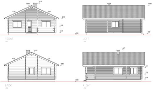 Regina Palmako casa pré-fabricada de madeira 77,1 m2 em madeira maciça 70 mm