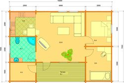 Maison en bois préfabriquée Ursula Palmako 66,4 m2 bois lamellé 114 mm