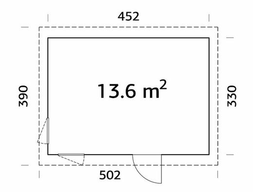 Casa nórdica de madera Palmako etta 13.6 m2 452 x 330 cm el18-4533 101151