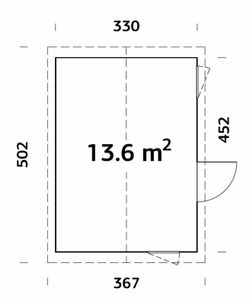 Casa nórdica de madera Palmako hedwig 13.6 m2 330 x 454 cm el18-4633 101163