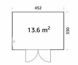 Casa nórdica de madera Palmako solveig 13.6 m2 456 x 332 cm el18-4533-1 101203