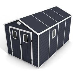 Caseta de Resina de Jardín Gardiun Zoe D 8,90 m² 242x368x239 cm con Suelo Gris Antracita KSP38330