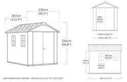 Caseta de Resina EVOTECH KETER NEWTON PLUS 759 / 975 - 262040 - 230 x 287 x 246 cm 10 AÑOS DE GARANTIA