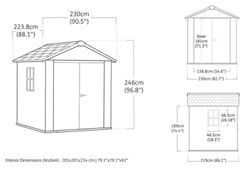 Caseta de Resina EVOTECH KETER NEWTON PLUS 775 / 757 - 262039 - 230 X 223.8 X 252 cm 10 AÑOS DE GARANTIA