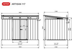 Caseta de Resina KETER ARTISAN 11X7 - 243408 - 340 x 218 x 226 cm - ¡¡10 AÑOS DE GARANTIA!! ¡¡¡ULTIMAS UNIDADES, CONSULTAR!!!