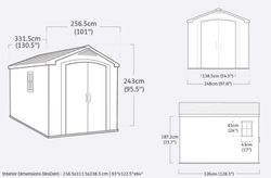 Cabine en résine KETER FACTOR 8X11 209876 - 256x331x245 cm