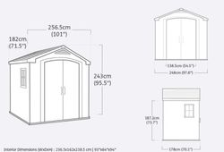 Cabine de resina KETER FACTOR 8X6 - 209871 - 256,5x182x243 cm