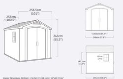 Cabine de resina KETER FACTOR 8X8 209875 - 256x255x243 cm