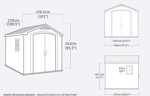 Cabine de resina KETER FACTOR 8X8 209875 - 256x255x243 cm