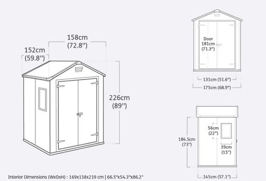 Cabine de resina KETER MANOR 6X5DD - 203521 - 185 x 152 x 226 cm