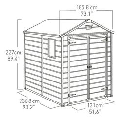 Cabine de resina KETER MANOR 6X8 DD - 203522 - 185,5 x 236,8 x 227 cm