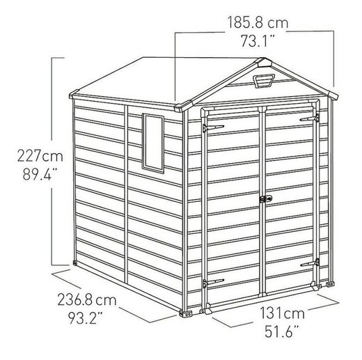 Cabine de resina KETER MANOR 6X8 DD - 203522 - 185,5 x 236,8 x 227 cm