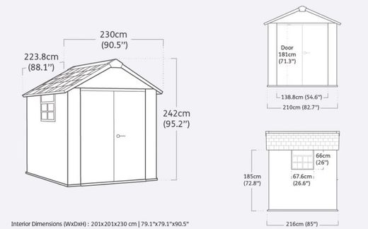 Cabine de resina KETER OAKLAND 757 -224432 -229x223,5x242cm