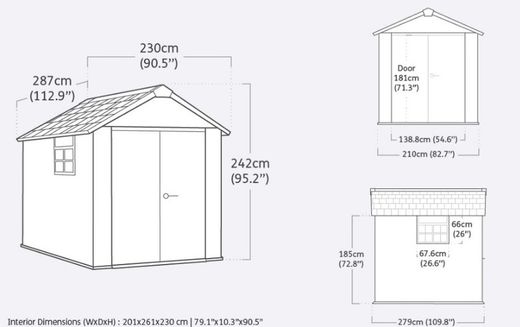 Cabine de resina KETER OAKLAND 759 -224433-229x287x242cm