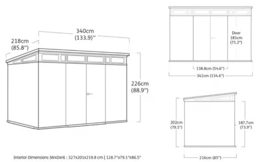 Caseta de resina KETER PENT 11X7 - 260744 - ¡¡10 AÑOS DE GARANTIA!!