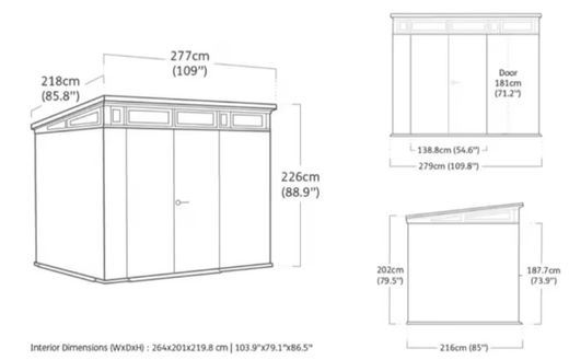 Caseta de resina KETER PENT 9X7 - 259082 - ¡¡10 AÑOS DE GARANTIA!!