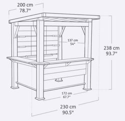 Caseta de resina MUEBLE BAR KETER BAR GAZEBO - 261948 - ¡¡10 AÑOS DE GARANTIA!!