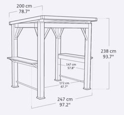 Caseta de resina MUEBLE BAR KETER GRILL GAZEBO - 262512 - ¡¡10 AÑOS DE GARANTIA!!