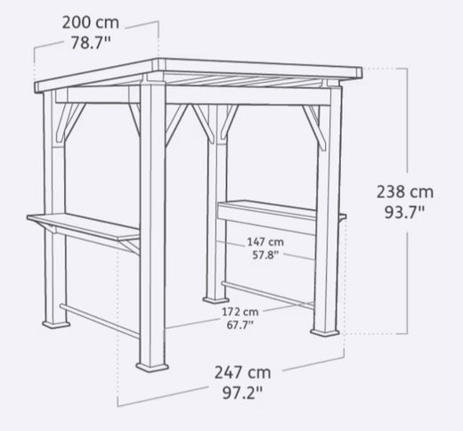 Caseta de resina MUEBLE BAR KETER GRILL GAZEBO - 262512 - ¡¡10 AÑOS DE GARANTIA!!