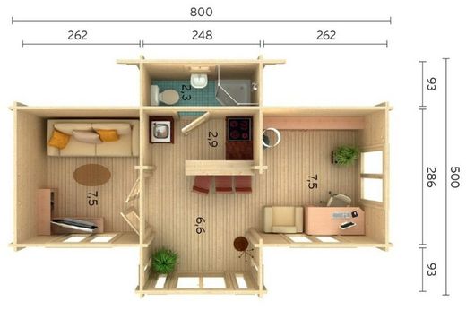 Casita de fin de semana Palmako anna 26.8 m2 820 x 520 cm pm70-8050  106568
