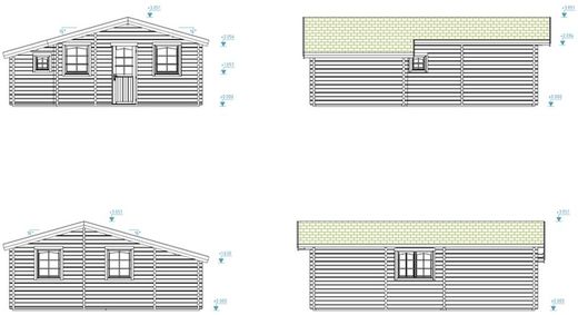 Casita de fin de semana Palmako emily 39.2 m2 660 x 780 cm pm70-7664  106569