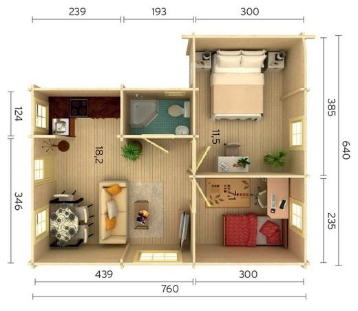 Casita de fin de semana Palmako emily 39.2 m2 660 x 780 cm pm70-7664  106569