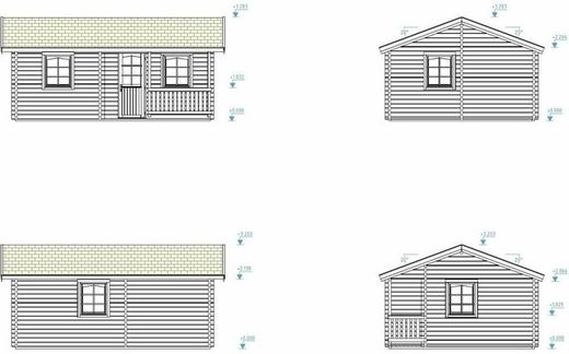 Casita de fin de semana Palmako sandra 21.5 + 3.7 m2 620 x 470 cm pm70-6045  106567