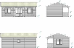 Casita de fin de semana Palmako sandra 25.6 + 11.1 m2 391 x 520 cm pm44-5034 106210