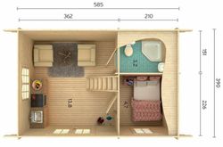 Casita de fin de semana Palmako sandra 29.9 m2 605 x 410 cm pm44-5839  106214