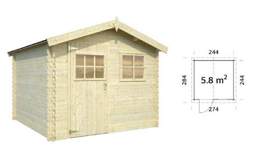 Palmako Makro Garden House 19-2 FSC 5,8 m2 244 x 244 cm FRC19-2626-1FSC