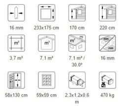 Casita infantil de madera Palmako grete 3.7 m2 233 x 175 cm suelo incluido + descarga suelo incluida el16-2317 101245