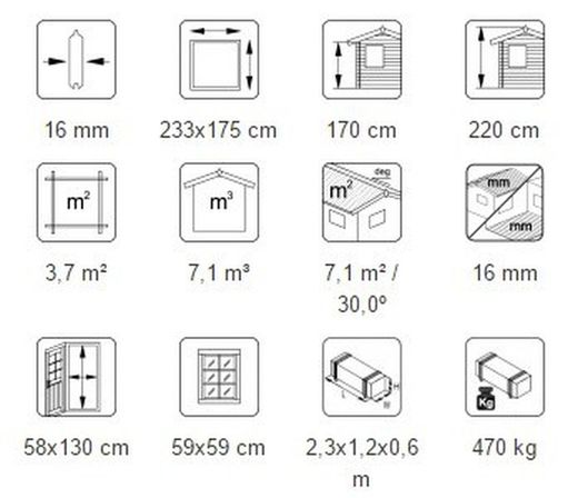 Casita infantil de madera Palmako grete 3.7 m2 233 x 175 cm suelo incluido + descarga suelo incluida el16-2317 101245