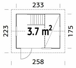 Casita infantil de madera Palmako grete 3.7 m2 233 x 175 cm suelo incluido + descarga suelo incluida el16-2317 101245