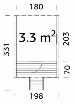Casita infantil de madera Palmako huck 3.3 m2 180 x 203 (271) cm suelo incluido el16-1827 101105 - NECESITA DESCARGA PLUMA