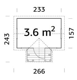Casita infantil de madera Palmako Jennie 3.6 m2 233X157cm  EL16-2316 109459