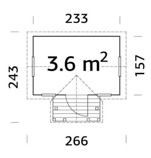 Casita infantil de madera Palmako Jennie 3.6 m2 233X157cm  EL16-2316 109459