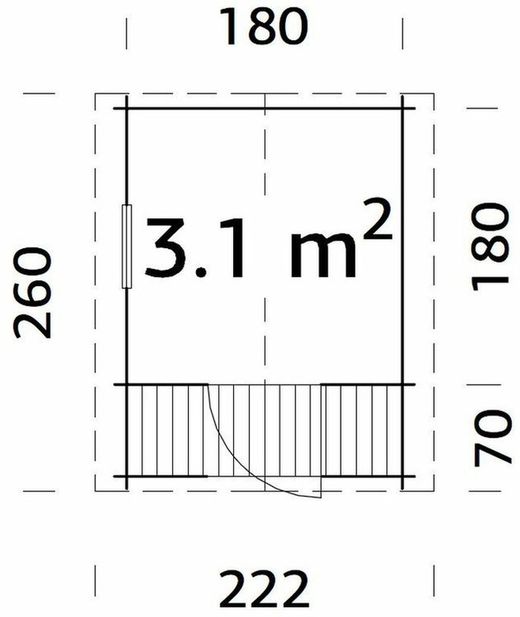 Maison d'enfant en bois Palmako Stina 3.1 m2 196 x 196 cm plancher inclus + décharge au sol incluse FR19-2026 101766